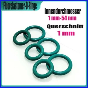 O-Ringe FKM Fluor Gummi Öl Resistant Dichtungen Ø1.0mm-54mm Schnurstärke 1.0mm - Picture 1 of 14