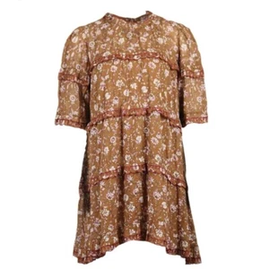 Neu mit Etikett Isabel Etoile Marant braun Blumendruck Kleid Rüschenkragen Gr. 42 - Bild 1 von 9