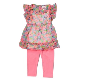 NEU "HAWAIIAN Chiffon" PINK Caprihose Mädchen 24m Frühling Sommer Kleidung Baby - Bild 1 von 1