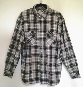 Weird Fish Flannel Cotton Check Grey Mix Long Sleeve Button-Up Shirt Size XL - Picture 1 of 11