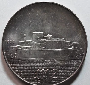 1972 Malta 2 Pfund Forte Sant'Angelo Patina - Bild 1 von 2