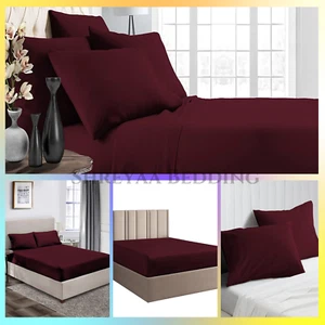 1000TC OR 1200TC Ultimate Deep Wall Sheets Collection Tamaños AU Vino Sólido - Imagen 1 de 20