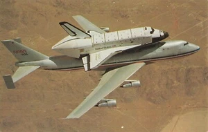 Dryden Flight Center, CA Postcard Space Shuttle Challenger on 747 H2* - Picture 1 of 2