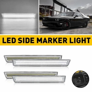 2 Pair LED Strip Front Rear Bumper Lamp Side Marker Light For Dodge Challenger - Picture 1 of 12