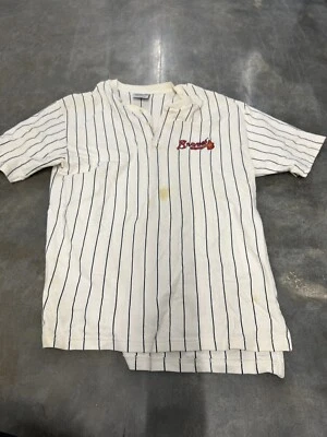 Camiseta deportiva a rayas con logotipo de los Atlanta Braves XL de colección Foto 1 de 4