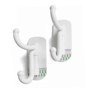 2 x Swivel Hooks Wall Hanger Self Adhesive Hat Coat Towel Key Bathroom Kitchen - Picture 1 of 5