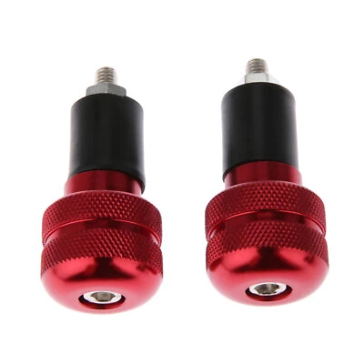 2Pcs Red CNC Aluminum 7/8" Dia. Motorcycle Handle Bar End Cover Weight Decor Cap - image 1 of 4