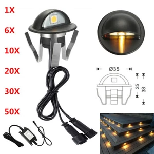 6/10/20/30/50X 12V Black Half Moon Outdoor Path LED Deck Stair Step Fence Lights - Picture 1 of 12