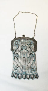 Anitque Art Deco Mesh Flapper Evening Purse with Chain - Picture 1 of 5