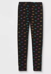 Cat & Jack Girls' Heart Leggings Black Slim XS (4-5) NWT! - Picture 1 of 1