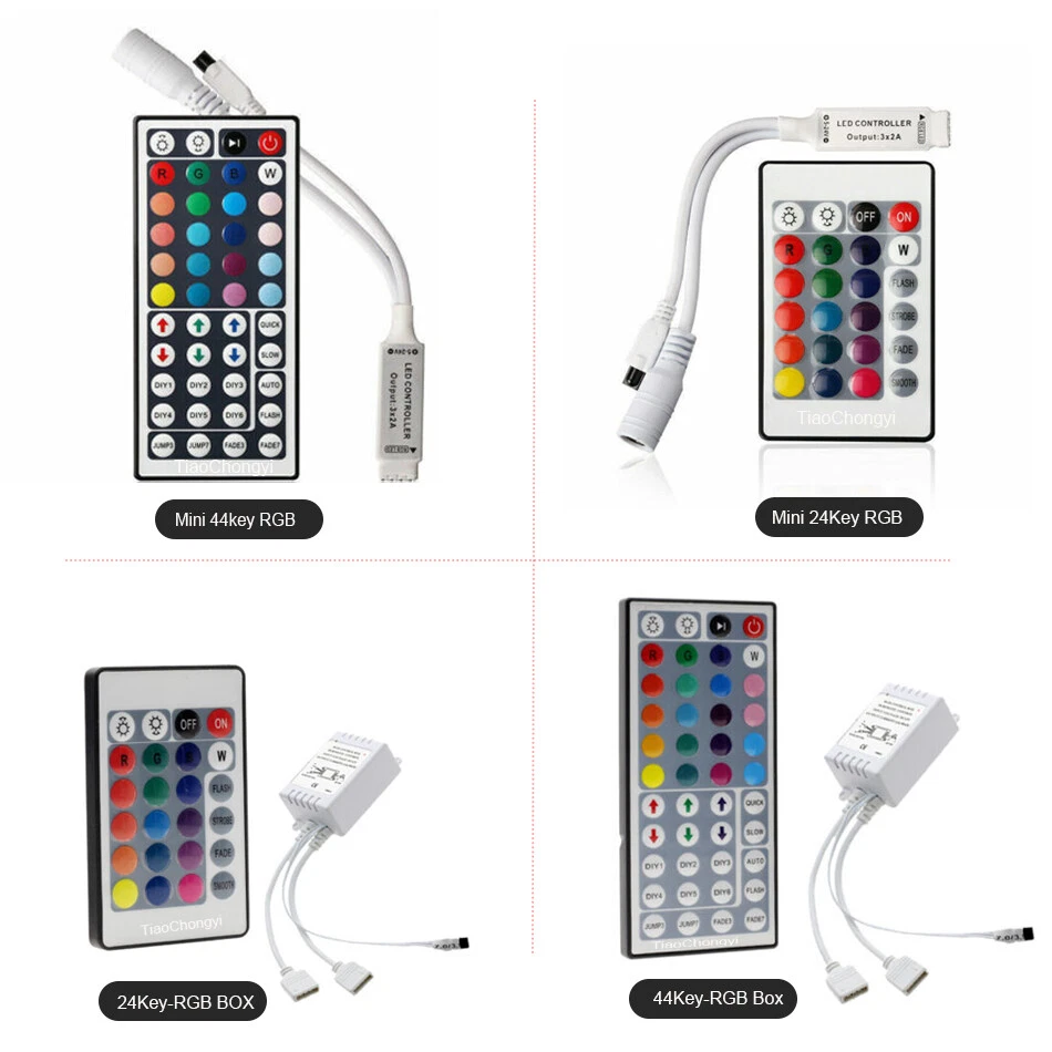 5-24v 5050 2835 RGB LED Strip Light Mini 24/44 Key IR Remote Wireless Controller - Image 1 of 4