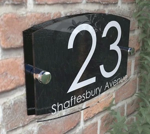 Letrero de casa contemporánea placa puerta números 1 - 999 nombre personalizado dirección - Imagen 1 de 8