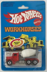 1984 Hot Wheels Workhorses Main Line Peterbilt Cement Mixer BW Wheels #1169 - Picture 1 of 2