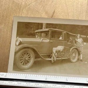 Antikes Foto 2 Türer unbekanntes Markenauto altes Auto Antik Auto 30er Jahre -- D1 - Bild 1 von 7