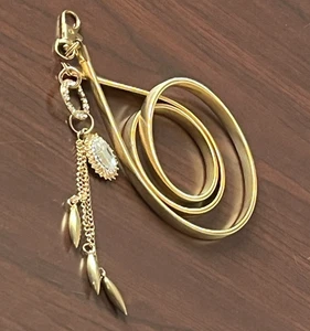 Women Ladies Gold Metal Chain Skinny Elastic Belt Stretch Dress Corset Waistband - Picture 1 of 18