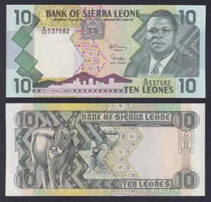 Banconota Sierra Leone 10 leones 1988 P.-15 FDS/UNC - Imagen 1 de 1