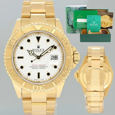 Caja de reloj Rolex Yacht-Master oro amarillo zafiro blanco 40 mm 16628 40 mm como nueva Foto 1 de 4