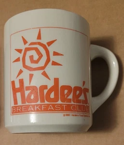 Hardee's Breakfast Club Weiß & Orange Keramik Kaffeebecher - 2er Set - Bild 1 von 5