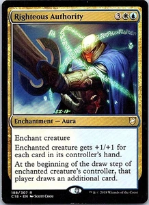 Righteous Authority R RTR Regular Commander 2018 188 Enchantment — Aura - Picture 1 of 2
