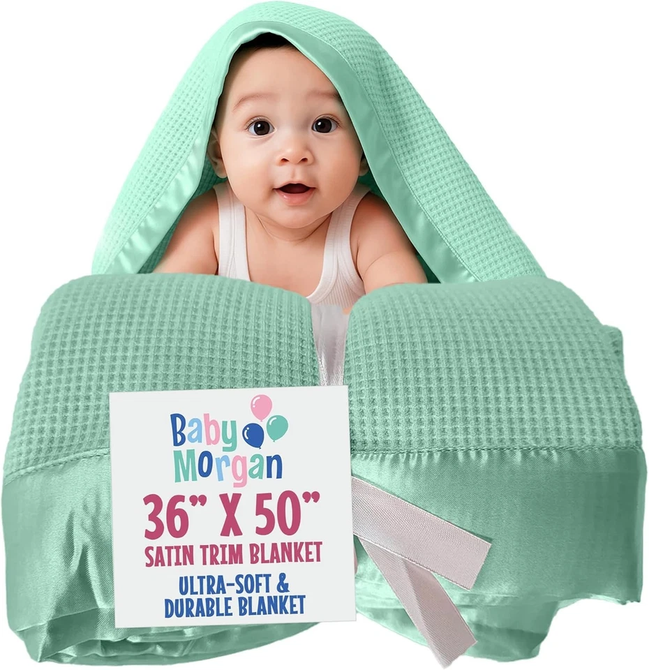 Mantas - Manta térmica para bebé con gofre cálida para cuna - Verde menta (36" x 50") Foto 1 de 4