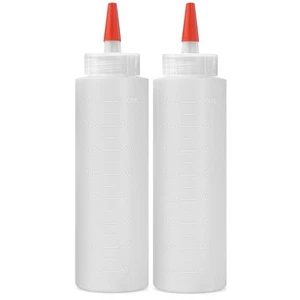 2-pack Plastic Squeeze Bottles for Sauces - 16oz Condiment Squeeze Bottles fo... - Picture 1 of 6