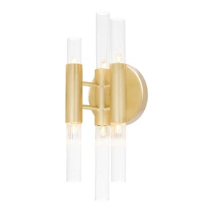 Satin Gold LED Wall Sconce from the Orgue Collection - Picture 1 of 5