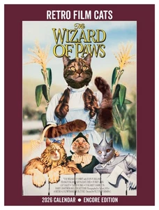 Calendario de Pared Asgard Press 2026 Película Retro Gatos Encore, 9"x12" - Imagen 1 de 6