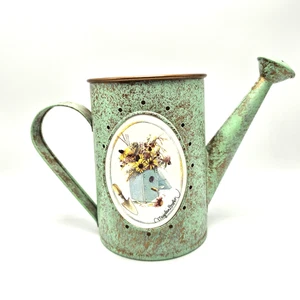 Lata de riego Marjolein Bastin sello 6,5" pajarera flores verde cobre - Imagen 1 de 6
