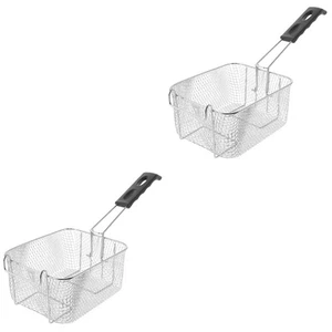 Cestello paravento in acciaio inox 2 pezzi con manico filo friggitrice - Foto 1 di 12