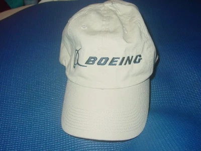 BOEING FLYING KHAKI BEIGE EMBROIDERED COTTON HAT BASEBALL JET PLANE AIRCRAFT AIR - Image 1 of 4