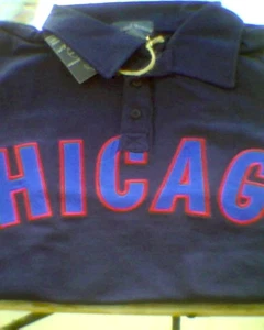 Chicago CUBS Cotton Polo Shirt Blue NWT Wight & Pitson M L XL 3XL - Picture 1 of 4