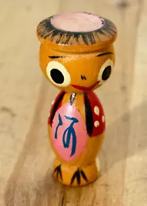 Bambola Kokeshi giapponese in legno vintage NWA, Kappa, 1,5" Giappone miniatura - Foto 1 di 6