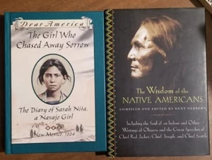 2 books lot Dear America Novel The Girl Who Chased Away Sorrow Wisdom of Native - Picture 1 of 5