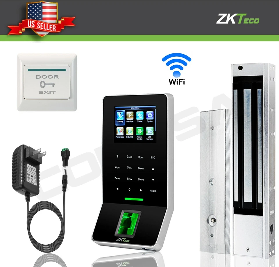 Kit Door Access Control System Biometric Fingerprint zkteco, 600lb ZK f22 Entry  - Image 1 of 4