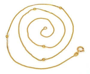 VINTAGE SCHÖNE 14K GELBGOLD EINZIGARTIGE PERLENKETTE HALSKETTE LANG 18" 1,6 GRAMM - Bild 1 von 3