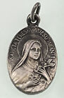Vintage Catholic St Teresa Petite Silver Tone Religious Medal, France