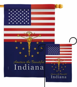 Bandera de jardín de Estados Unidos Indiana Regional Decorativa Pequeño Regalo Patio Casa Banner - Imagen 1 de 17