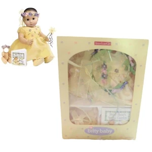 American Girl Bitty Baby GARDEN FAIRY SET Dress Flower Head Wreath Wand Shoes + - Picture 1 of 9