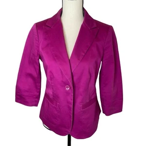 The Limited Magenta Pink Single Button Blazer Woman’s Small Career 3/4 Sleeves - Picture 1 of 10