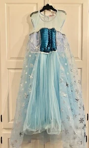Girls Costume Frozen Elsa Winter Christmas Tulle Sequin Vogue Fashion 140 - Picture 1 of 4