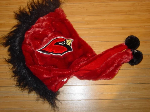 Arizona Cardinals Mascot Faux Fur Fuzzy Plush Hat Mens Womens Ladies Mohawk Cover