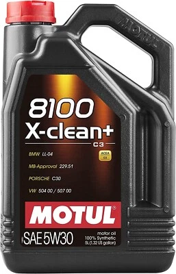 Motul 8100 X-Clean+ 5W30 Synthetic Engine Oil 5 Liter 106377 - Image 1 of 4
