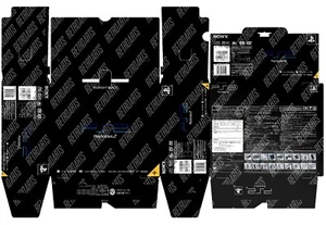 Playstation 2 MIDNIGHT BLACK SET BOX - Photoshop Art to Print - Picture 1 of 5