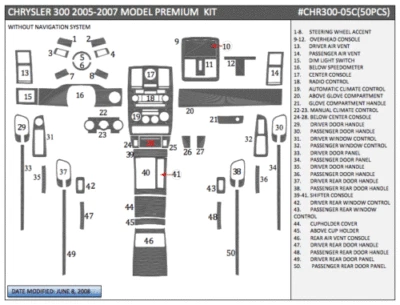PARA CHRYSLER 300 TOURING HEMI 05-07 SIN CEPILLO INTERIOR GPS KIT DE MOLDURA DE TABLERO DE ALUMINIO Foto 1 de 4