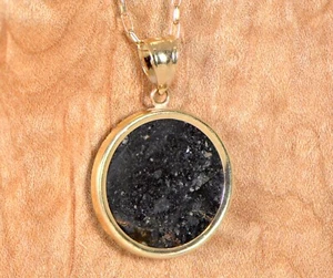 Moon Pendant - Genuine Lunar Meteorite Jewelry - TOP Meteorite Jewelry - Picture 1 of 5
