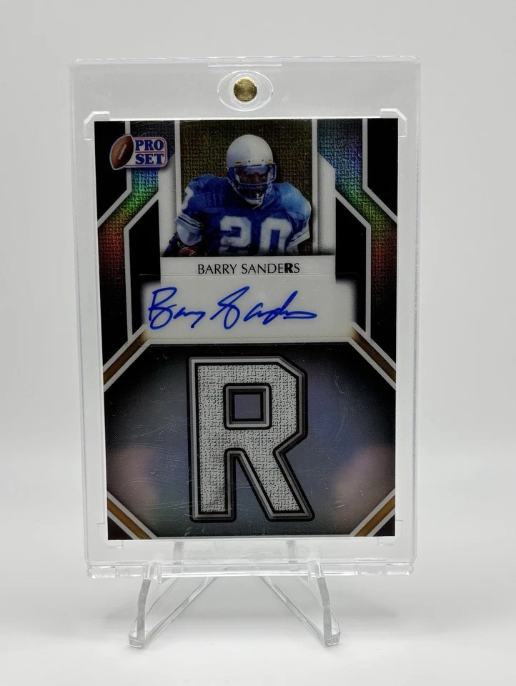 Tarjeta firmada autografiada por Barry Sanders Pro Set Detroit Lions Foto 1 de 2
