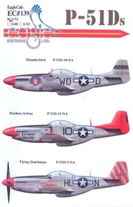 EagleCals Decals 1/72 NORTH AMERICAN P-51D MUSTANG Fighter Part 1 - Picture 1 of 5