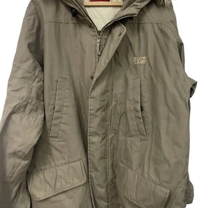 Levi’s Sports Duffle Coat  Hooded Khaki Mens Fur Hood Autumn Winter UK Size XL - Picture 1 of 7