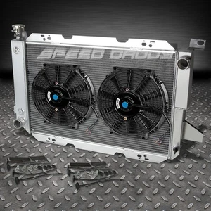 3-ROW ALUMINUM RACING RADIATOR+2 X FAN 85-96 FORD F150/F250/BRONCO 5.0L/5.8L V8 - Picture 1 of 6