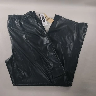 NWT Madden NYC Straight Stretch Black Faux Leather Cargo Pants Womens Size XL - Image 1 of 4
